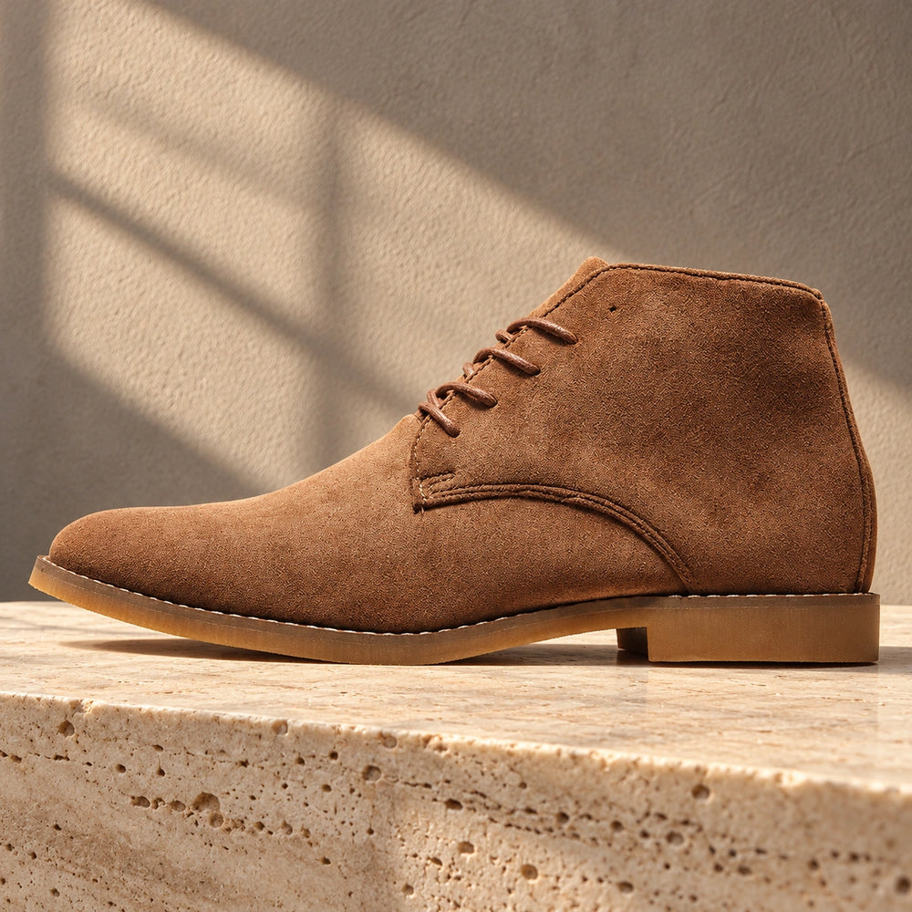 Terrence Rubber Sole Suede Chukka Ankle Boots - Brown