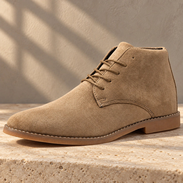 Terrence Rubber Sole Suede Chukka Ankle Boots - Khaki