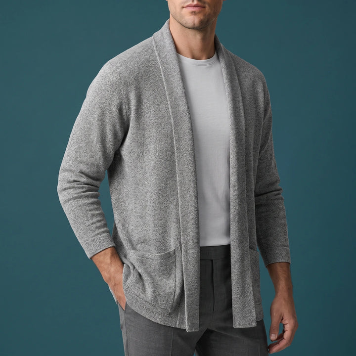 Tobias Open Front Shawl Cardigan - Gray