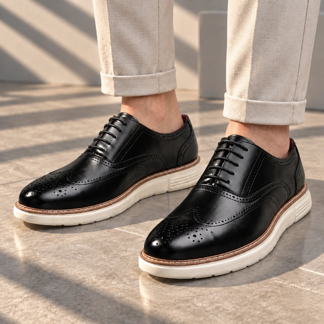 Warren Wingtip Brogue Oxford Shoes - Black