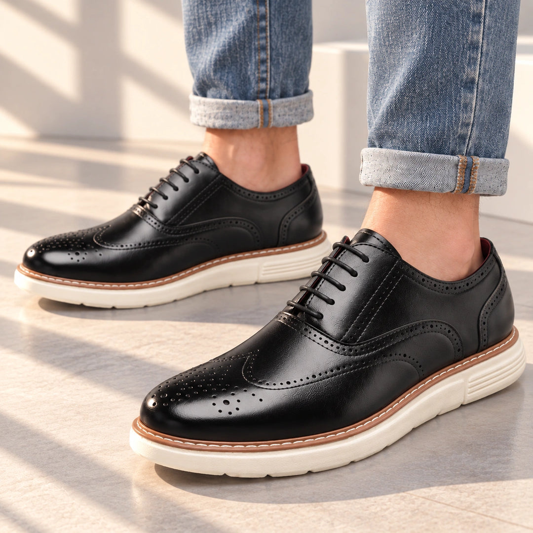 Warren Wingtip Brogue Oxford Shoes - Black