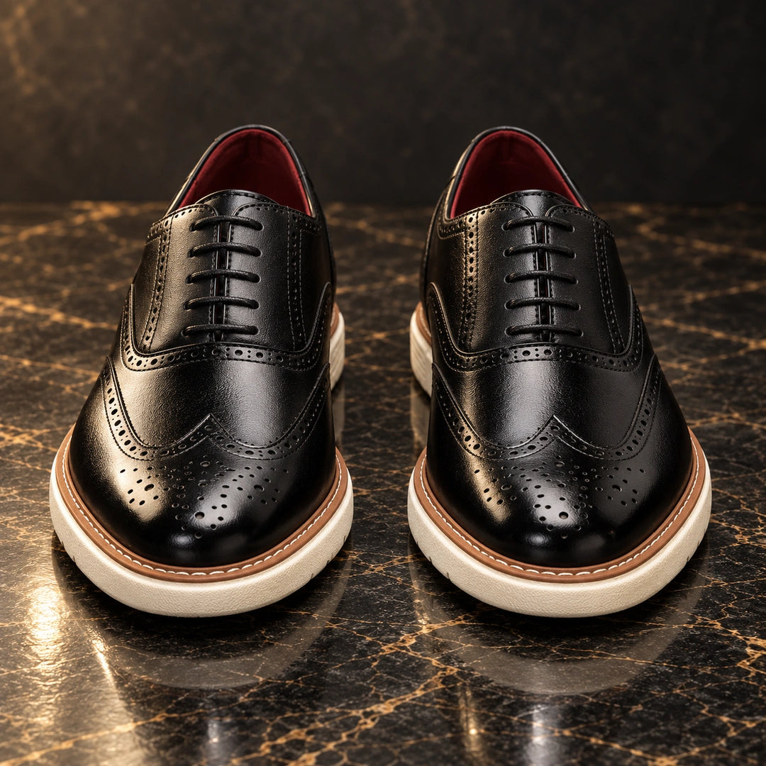 Warren Wingtip Brogue Oxford Shoes - Black