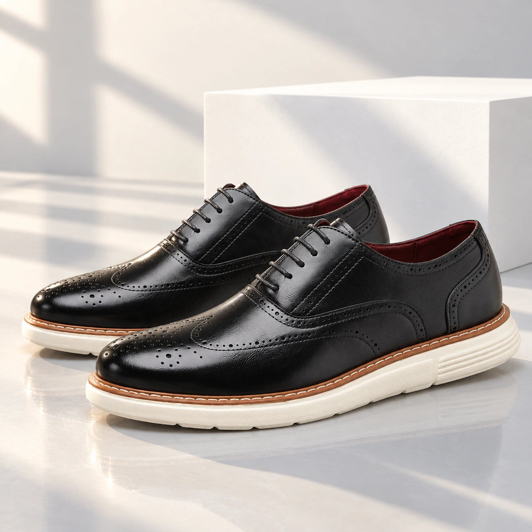 Warren Wingtip Brogue Oxford Shoes - Black