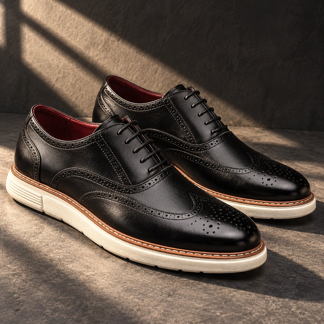 Warren Wingtip Brogue Oxford Shoes - Black