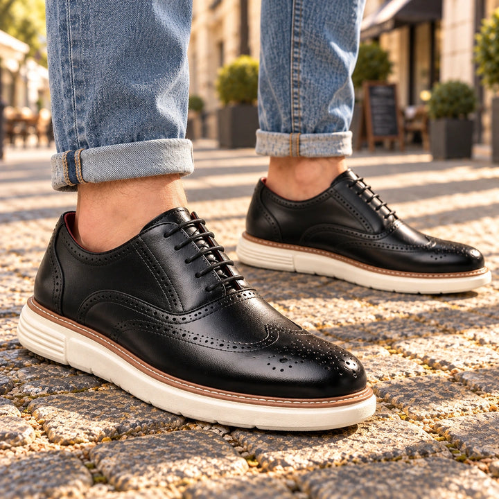 Warren Wingtip Brogue Oxford Shoes - Black