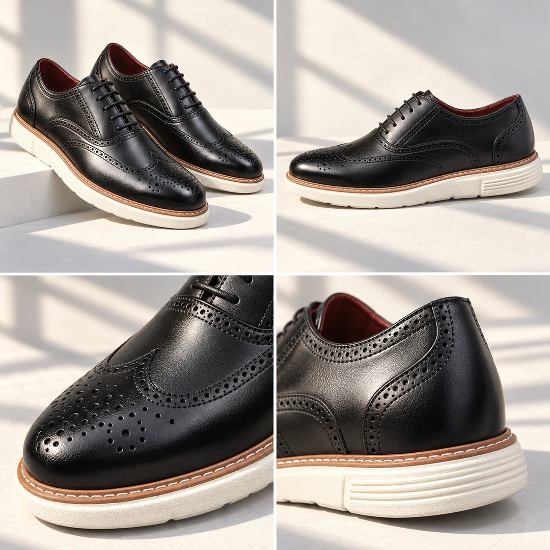 Warren Wingtip Brogue Oxford Shoes - Black