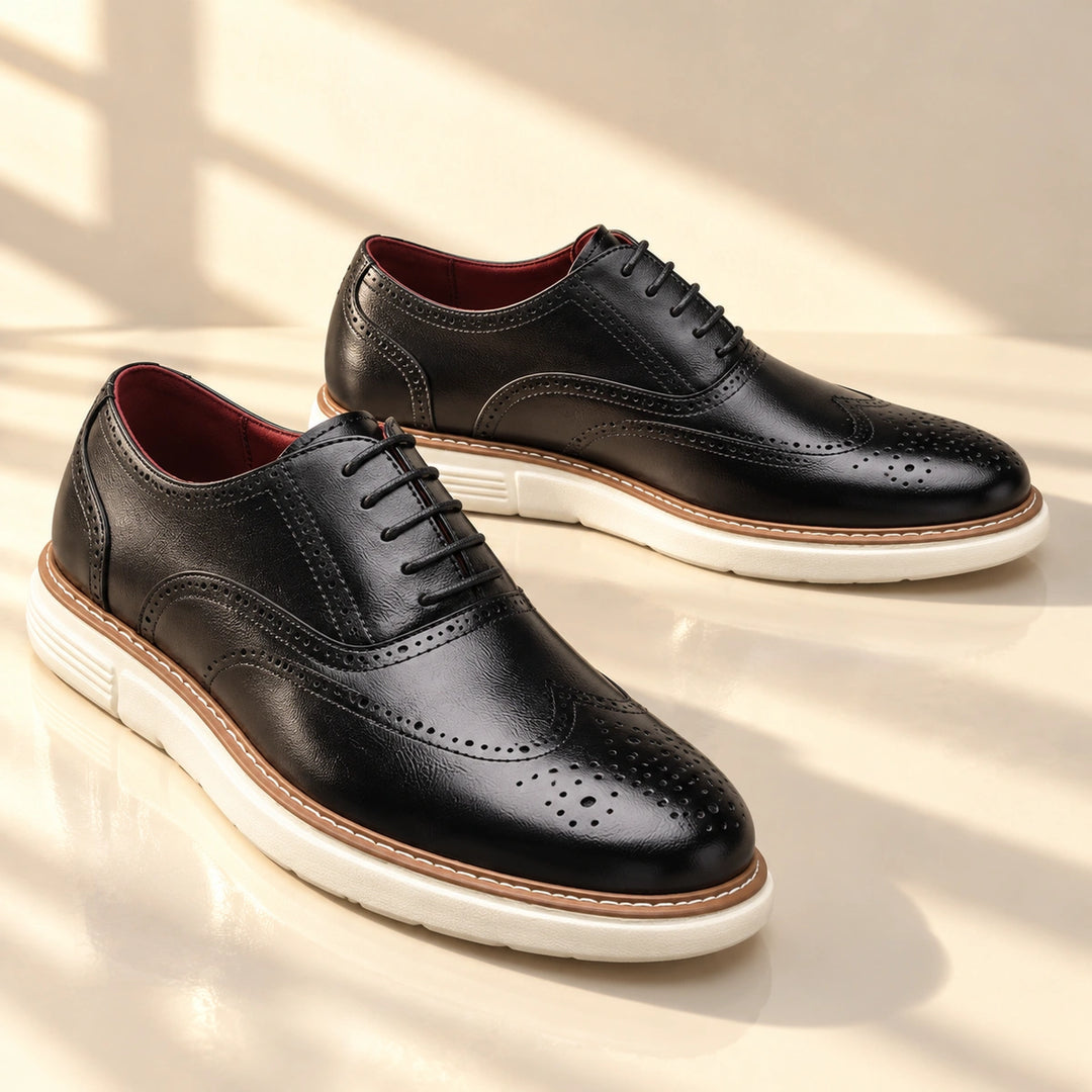 Warren Wingtip Brogue Oxford Shoes - Black
