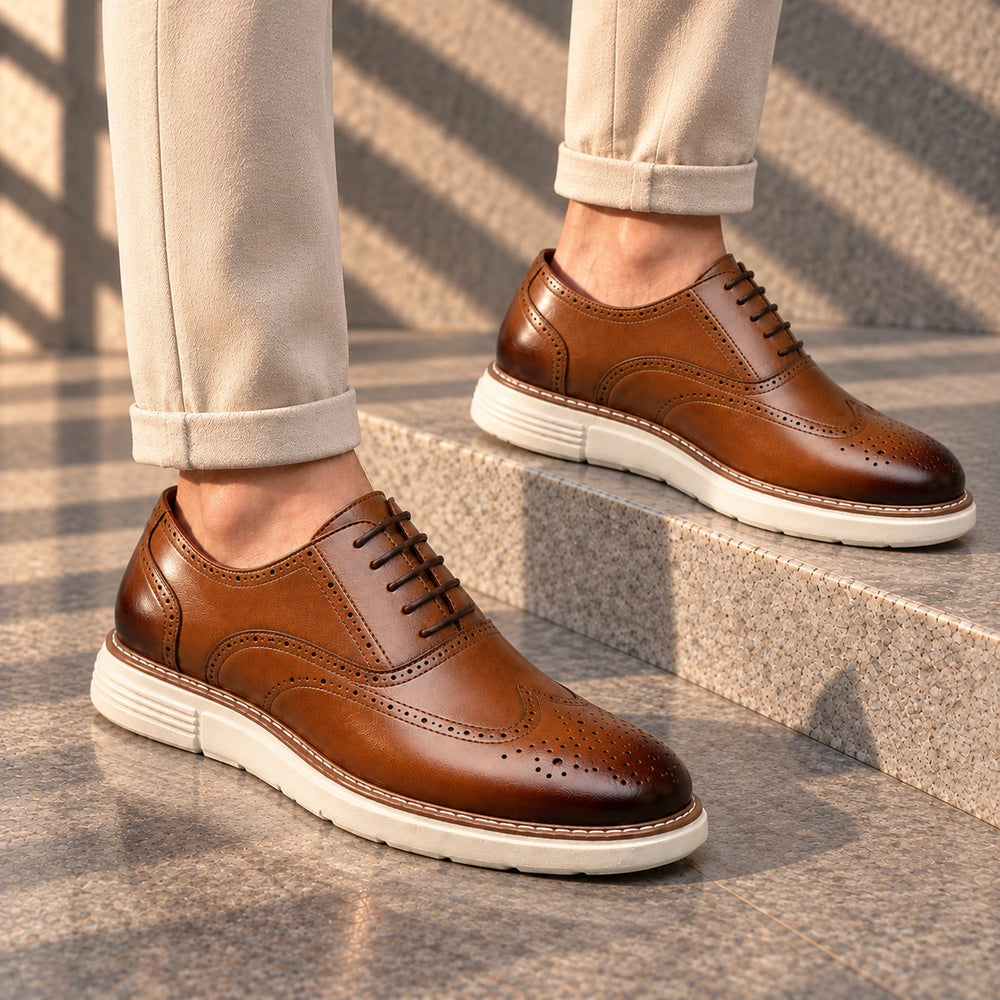 Warren Wingtip Brogue Oxford Shoes - Brown