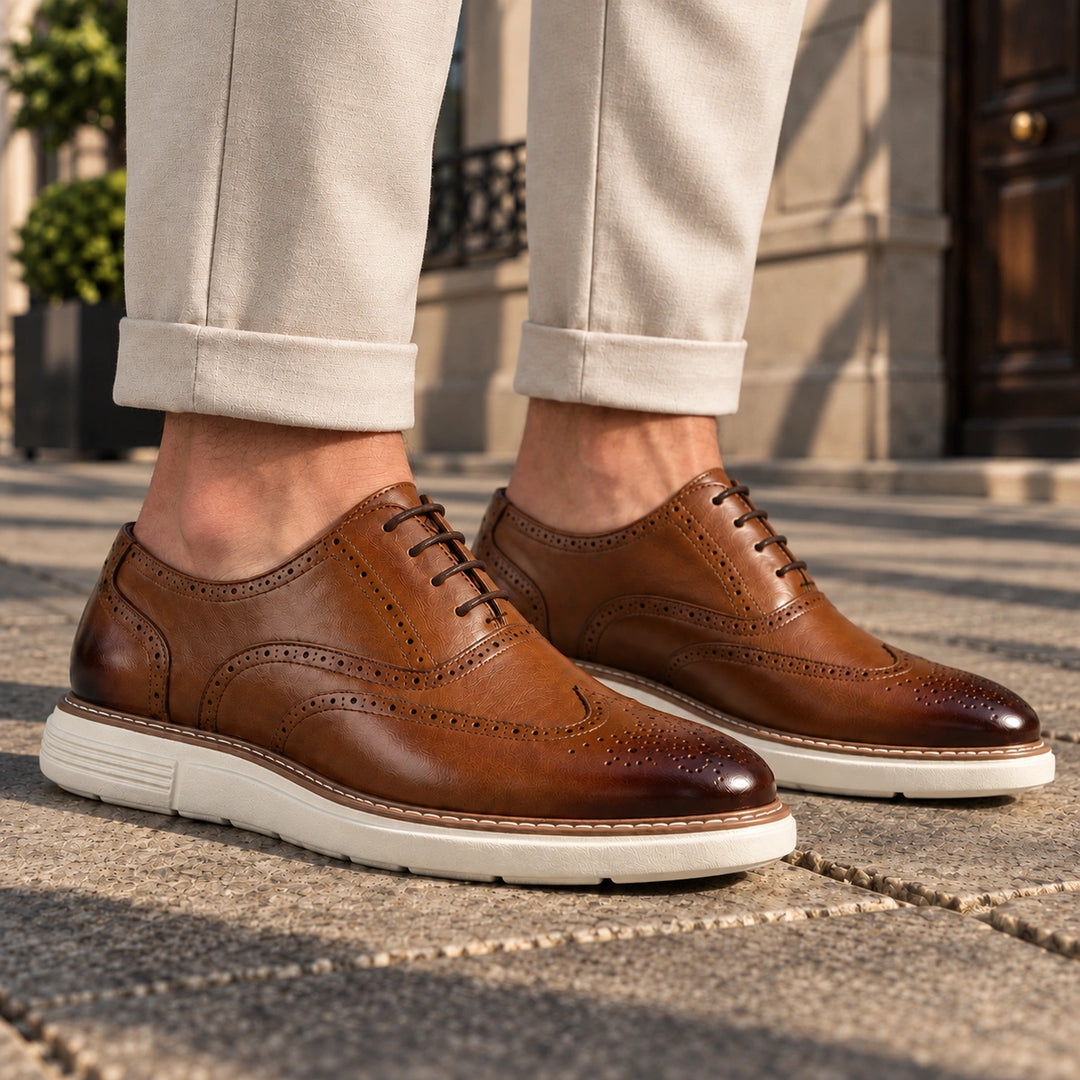 Warren Wingtip Brogue Oxford Shoes - Brown