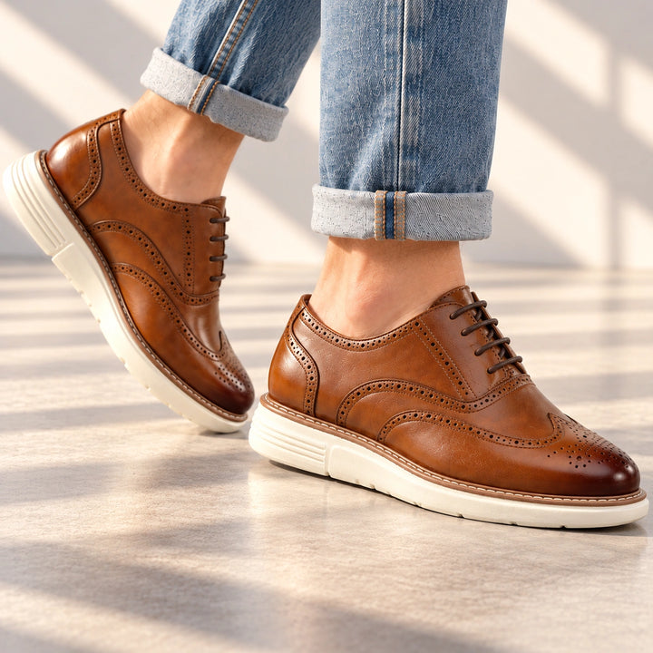 Warren Wingtip Brogue Oxford Shoes - Brown