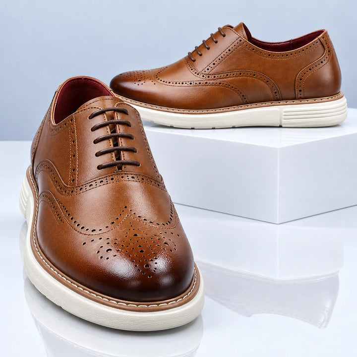 Warren Wingtip Brogue Oxford Shoes - Brown