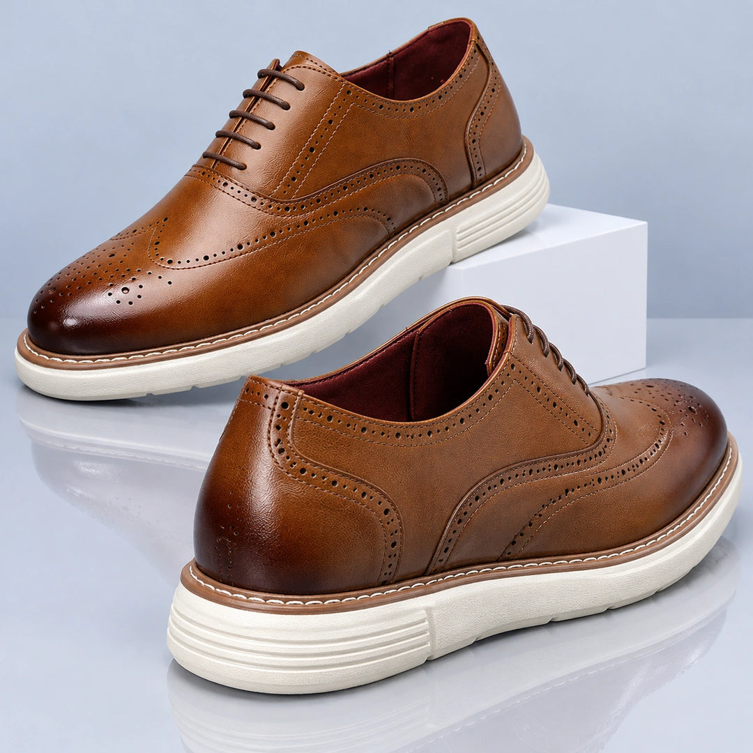 Warren Wingtip Brogue Oxford Shoes - Brown