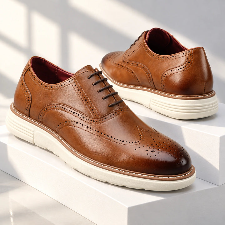 Warren Wingtip Brogue Oxford Shoes - Brown