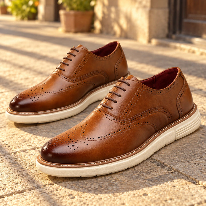 Warren Wingtip Brogue Oxford Shoes - Brown