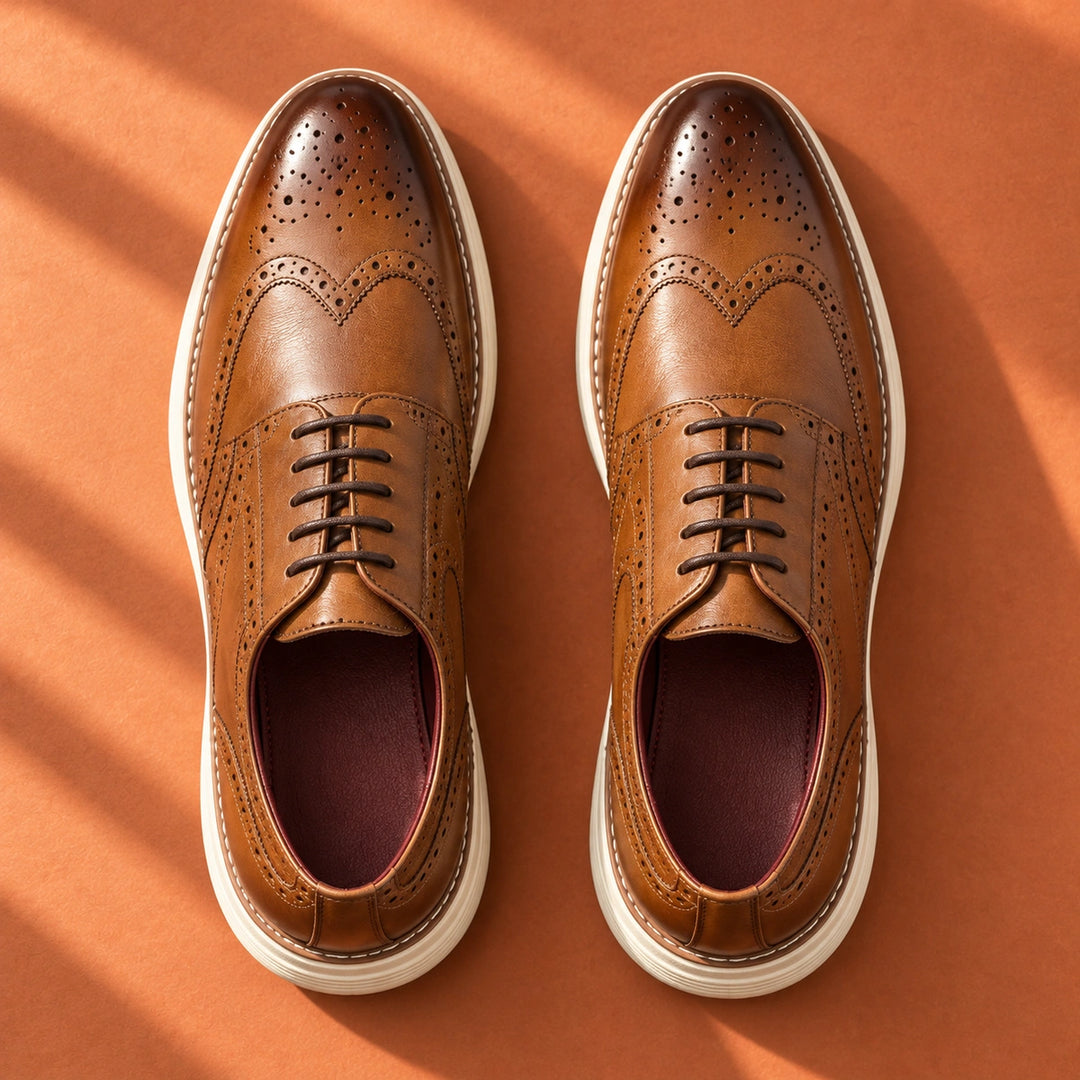 Warren Wingtip Brogue Oxford Shoes - Brown