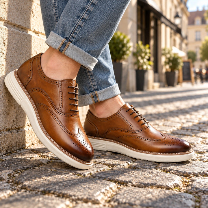 Warren Wingtip Brogue Oxford Shoes - Brown