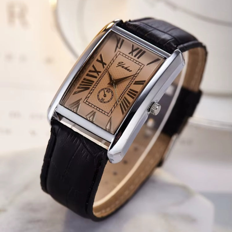 Grandeur Leather Watch - Redwood Main
