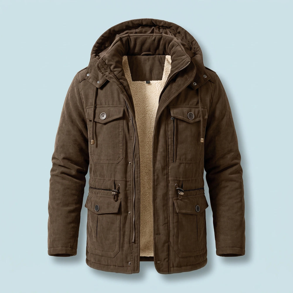 Wilder Fleece Lined Hooded Field Jacket - Brown