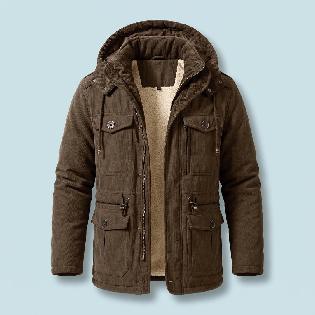 Wilder Fleece Lined Hooded Field Jacket - Brown
