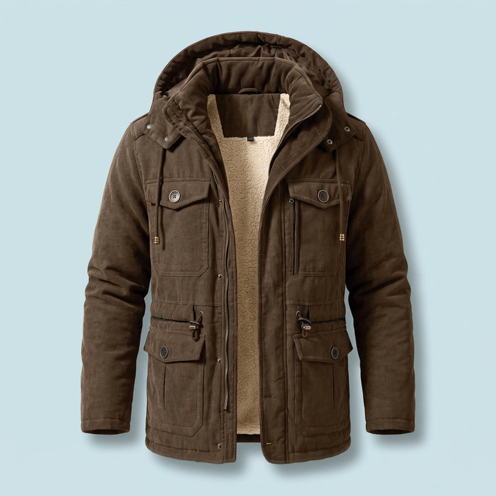 Wilder Fleece Lined Hooded Field Jacket - Brown