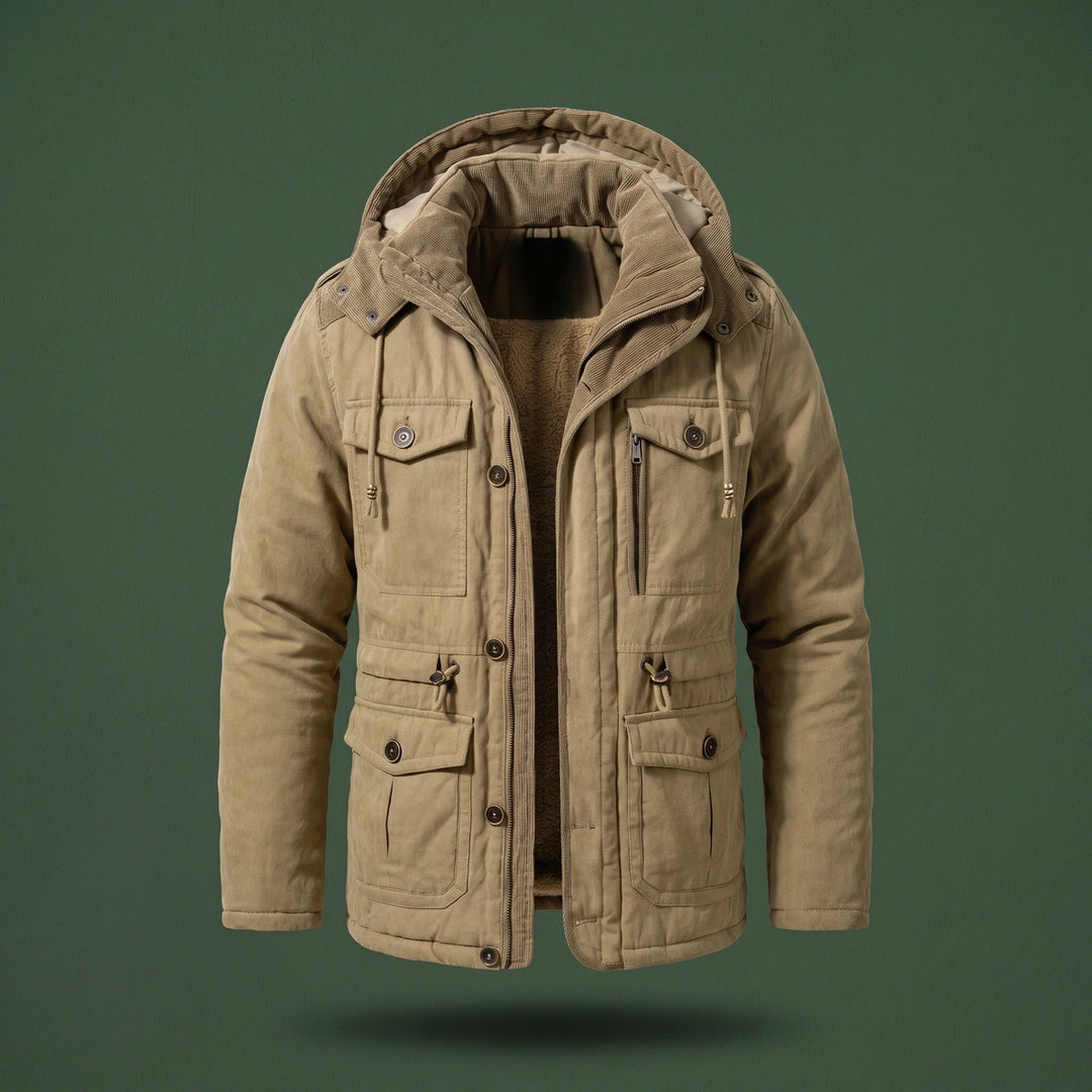 Wilder Fleece Lined Hooded Field Jacket - Khaki