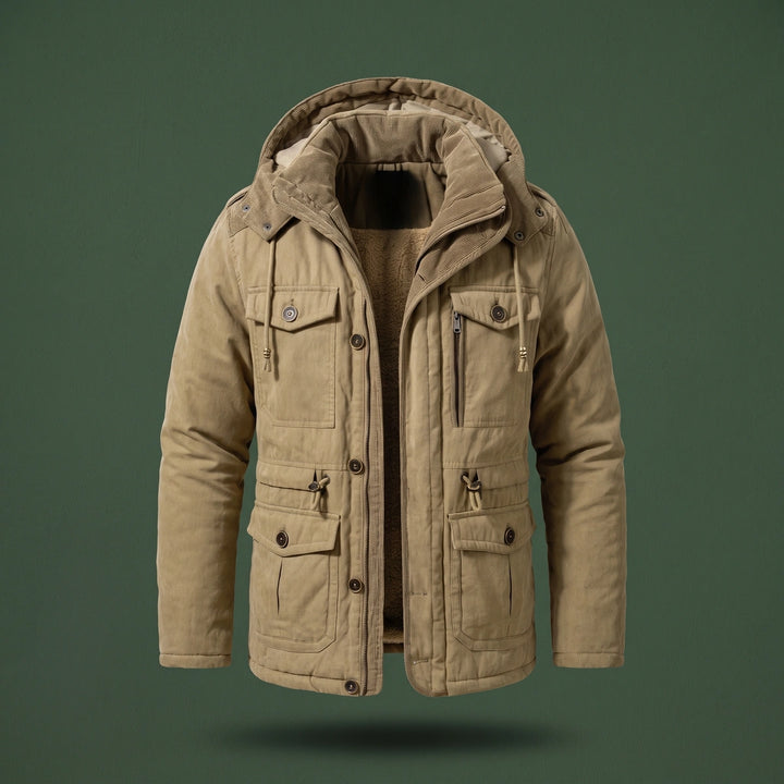 Wilder Fleece Lined Hooded Field Jacket - Khaki