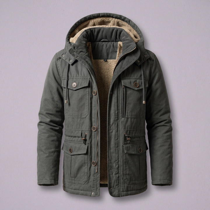 Wilder Fleece Lined Hooded Field Jacket - Slate