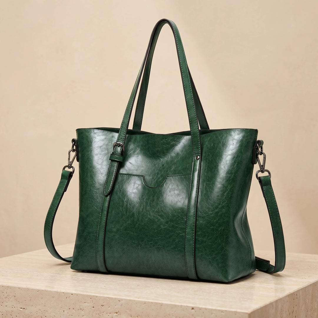 Winifred Vegan Leather Tote Bag - Green