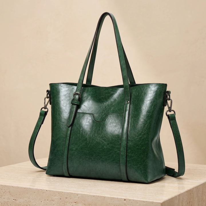 Winifred Vegan Leather Tote Bag - Green