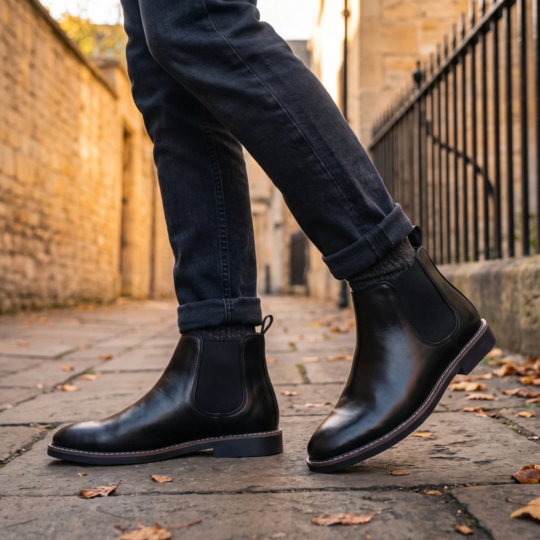 Wyatt Vegan Leather Chelsea Boots - Black