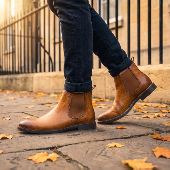 Wyatt Vegan Leather Chelsea Boots - Brown