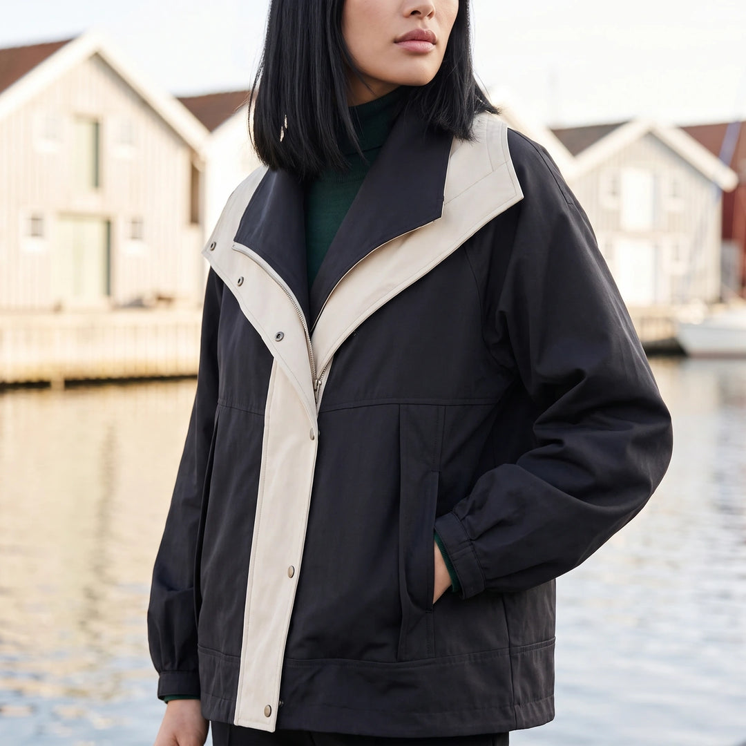 Wynne Double Layer Waterproof Windbreaker Jacket - Black