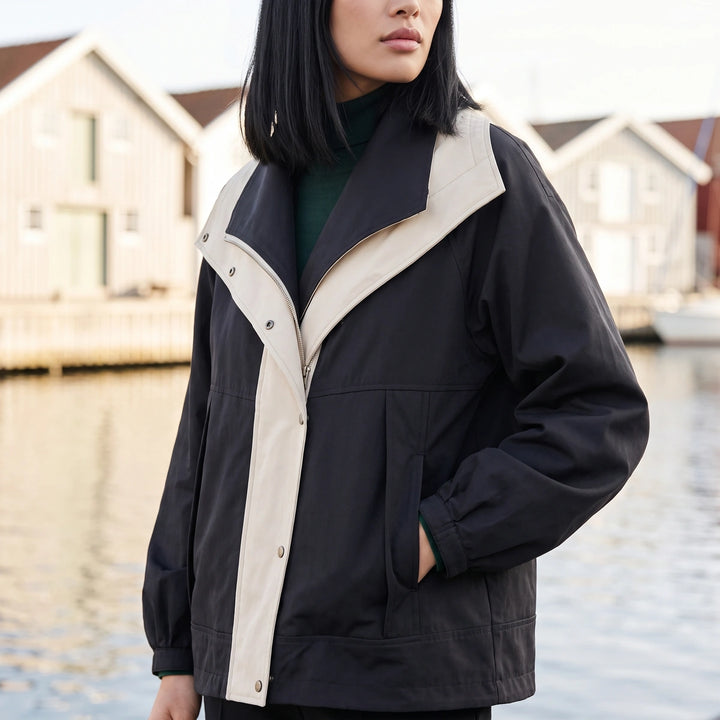 Wynne Double Layer Waterproof Windbreaker Jacket - Black