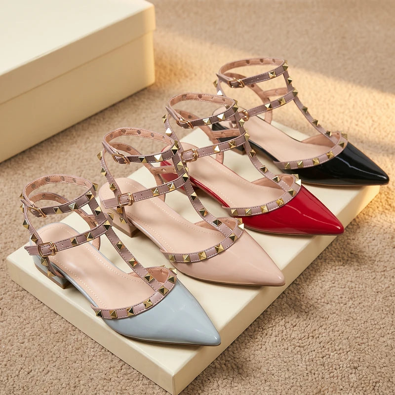 Lucille Women's Studded T-Strap Heels