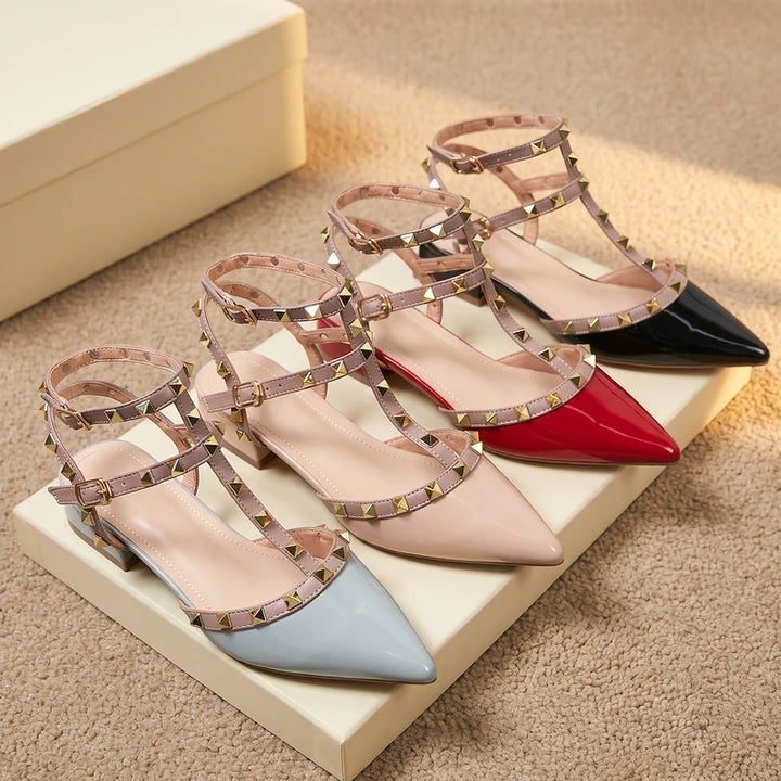 Lucille Women's Studded T-Strap Heels