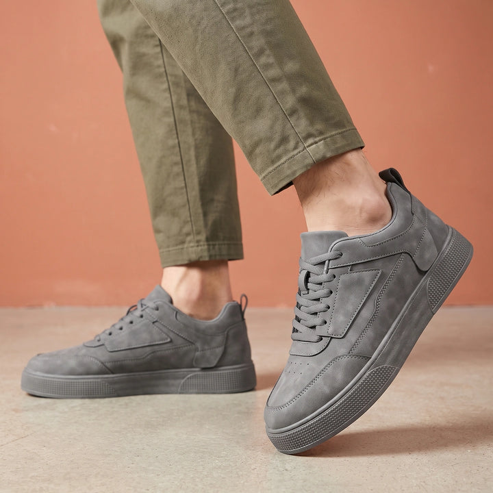 Zeno Cushioned Textured Low Top Sneakers - Gray